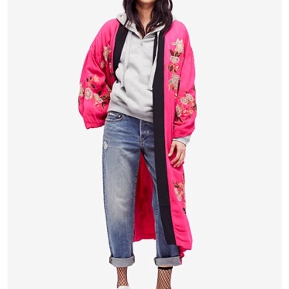 Free People cotton floral embroidered kimono - Picture 2 of 7